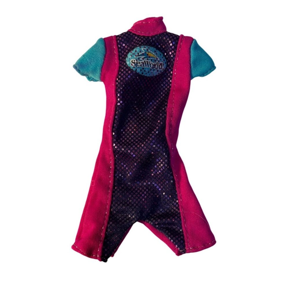 Barbie SeaWorld Trainer Wetsuit Pink & Blue Outfit With Glitter Accents